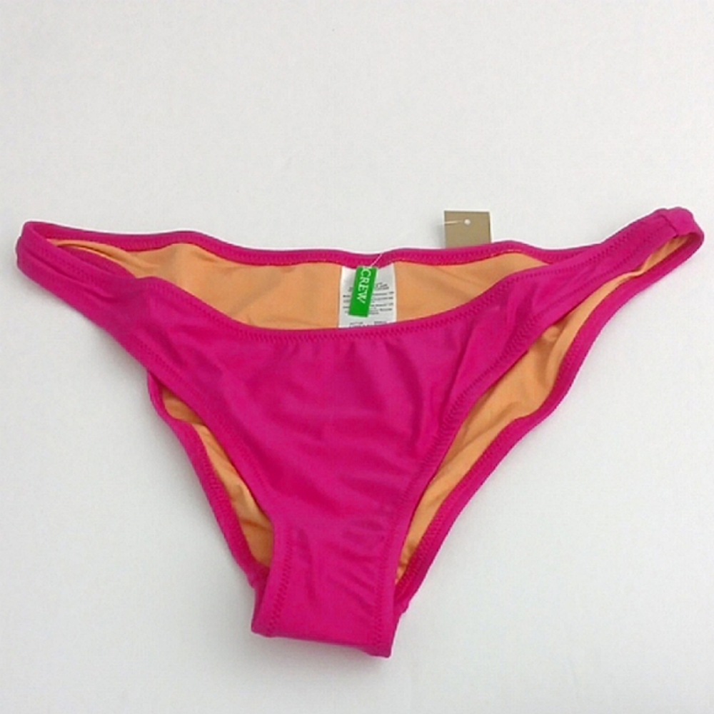 J Crew‎ Fuchsia Pink Women's Heritage 1989 High Leg Bikini Bottom Swimwear NEW
